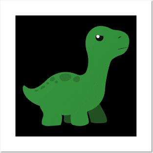 Green Angry Baby Dinosaur Posters and Art